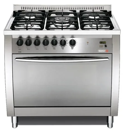 Scanfrost 5 Burners 90*60 Semi Professional Gas Cooker| Pearl Black| PNG96G2G
